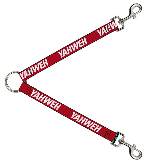 Dog Leash Splitter - YAHWEH Text Red White