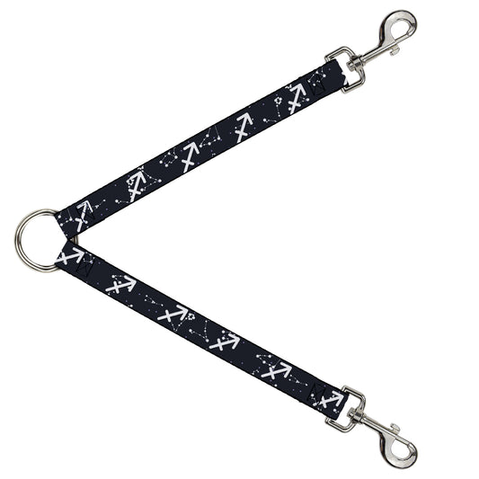 Dog Leash Splitter - Zodiac Sagittarius Symbol Constellations Black White