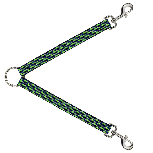 Dog Leash Splitter - Abstract Scribble Black/Blue/Neon Green