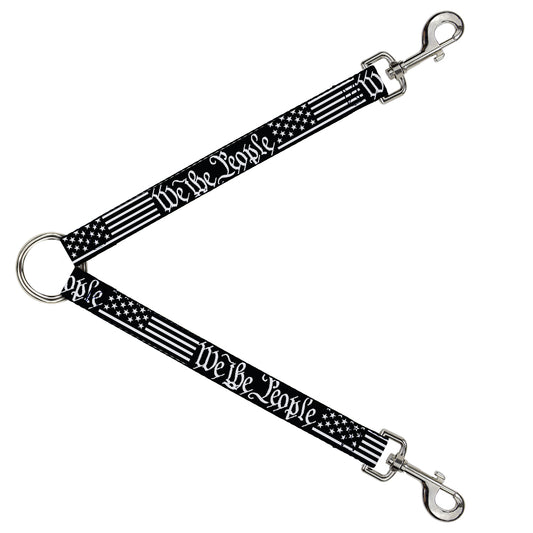 Dog Leash Splitter - Americana Flag WE THE PEOPLE Black White