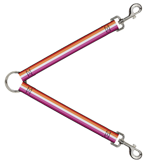 Dog Leash Splitter - Flag Lesbian Five Stripe Oranges White Pinks