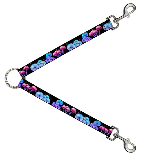 Dog Leash Splitter - Mushroom Glow Black Multi Color