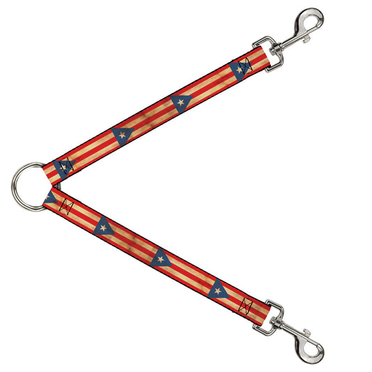 Dog Leash Splitter - Puerto Rico Flag Continuous Vintage