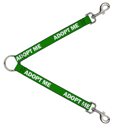 Dog Leash Splitter - Pet Quote ADOPT ME Green White