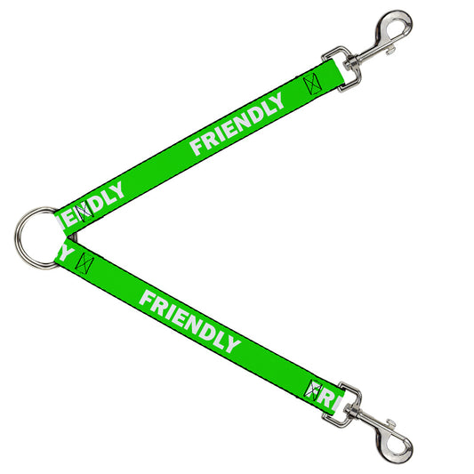 Dog Leash Splitter - Pet Quote FRIENDLY Green White