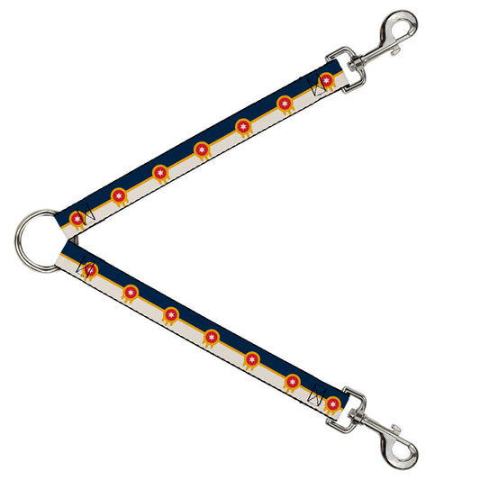Dog Leash Splitter - Tulsa Oklahoma City Flag Navy Blue Gold Red Beige