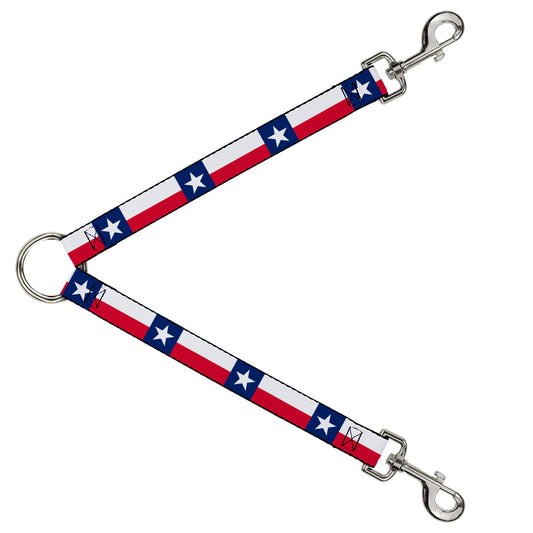 Dog Leash Splitter - Texas Flag Continuous Repeat