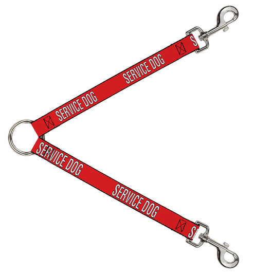 Dog Leash Splitter - SERVICE DOG Red Black White