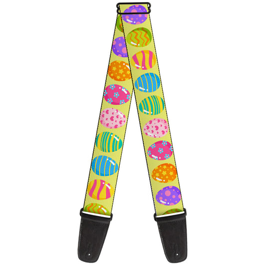 Guitar Strap - Easter Eggs Decorated Eggs Yellow/Multi Color