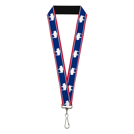 Lanyard - 1.0" - Wyoming Flags Bison Silhouette