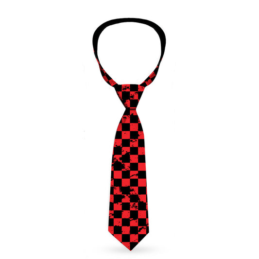 Necktie Standard - Checker Weathered Black Red