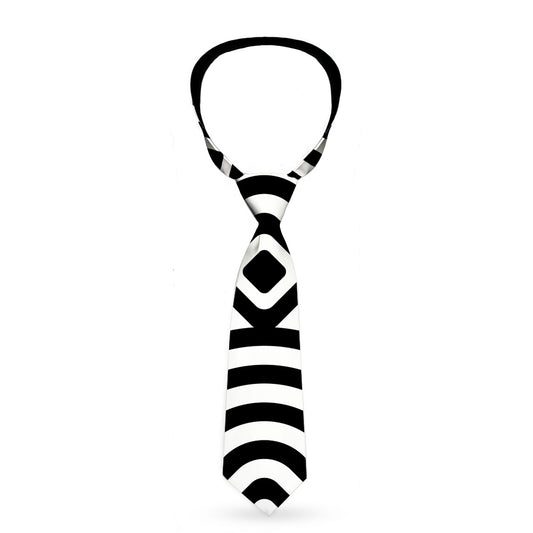 Necktie Standard - Square Target White Black