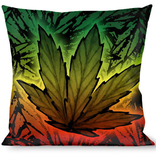 Buckle-Down Throw Pillow - Marijuana Haze Rasta/Rasta