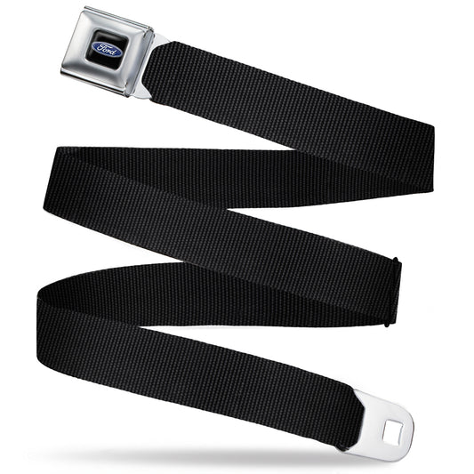 Ford Oval Full Color Black/Blue Seatbelt Belt - Black Webbing