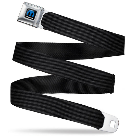 MOPAR Logo Full Color Black/Blue/White - 
 Seatbelt Belt - Black Webbing
