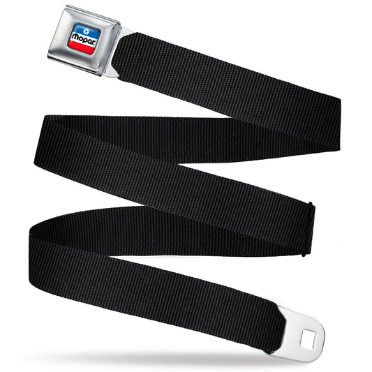 MOPAR Chrysler Logo Full Color White/Blue/Red/Black Seatbelt Belt - Black Webbing