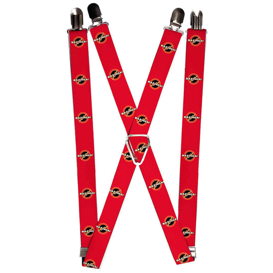 Suspenders - 1.0" - BAZINGA! Logo Burgundy