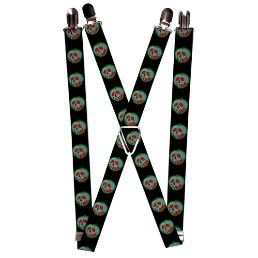 Suspenders - 1.0" - Poisoned Apple Black Green Red