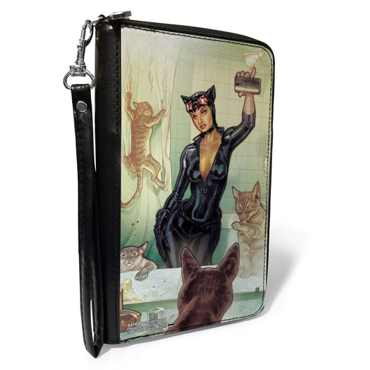 PU Zip Around Wallet Rectangle - DC Comics Catwoman Issue #34 Selfie Variant Comic Book Cover