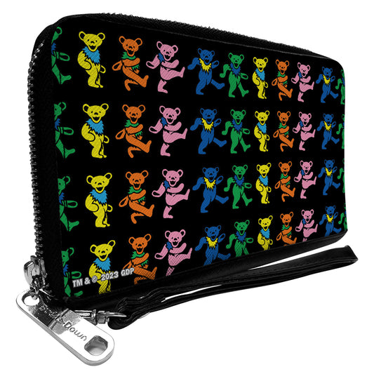 PU Zip Around Wallet Rectangle - Grateful Dead Dancing Bears Black/Multi Color