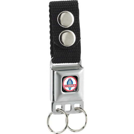 Keychain - Classic Mustang COBRA Logo Full Color Black Red White Gray Blue
