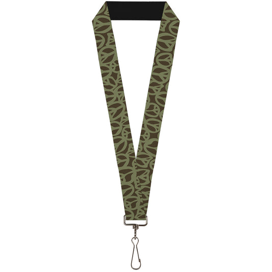 Lanyard - 1.0" - Peace Brown Olive