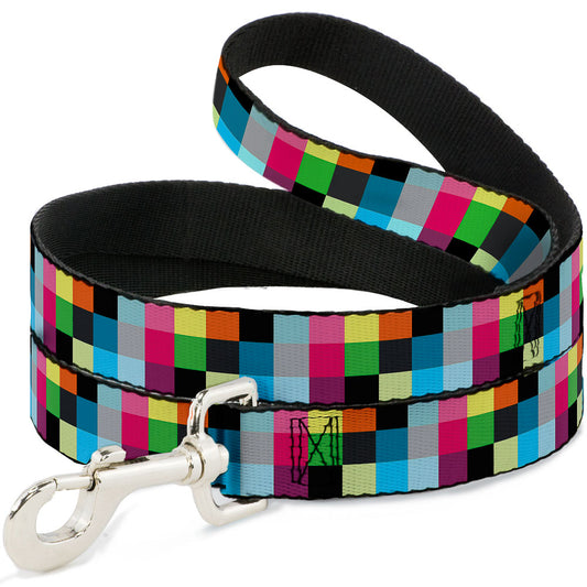 Dog Leash - Checker Bright Pastel