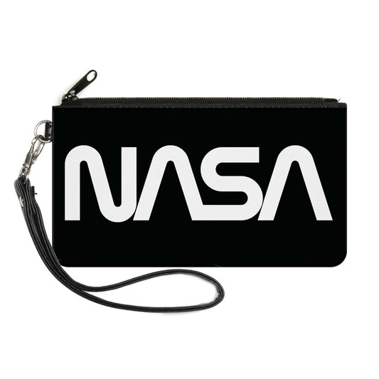 Canvas Zipper Wallet - SMALL - NASA Text Black White