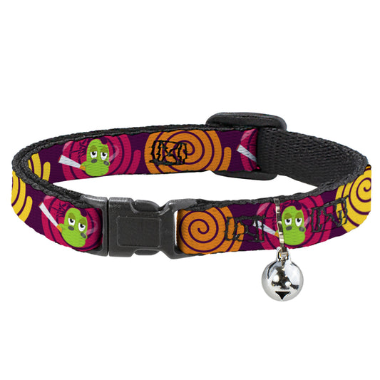Cat Collar Breakaway - Green Dragons Smoking Purple