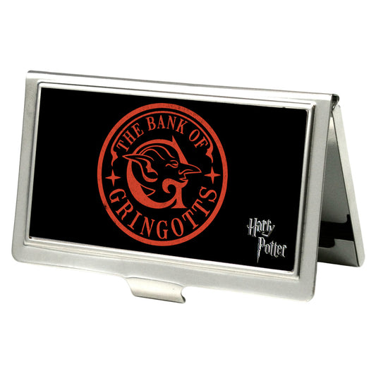 Business Card Holder - SMALL - Harry Potter THE BANK OF GRINGOTTS Logo FCG Black Red