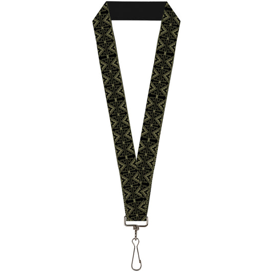 Lanyard - 1.0" - Geometric7 Black Olive