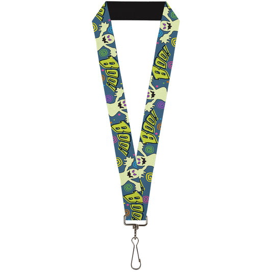 Lanyard - 1.0" - Ghost BOO! Blue Multi Color