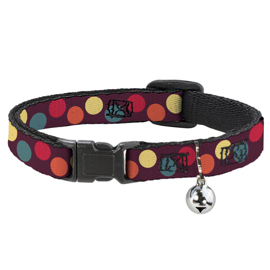 Cat Collar Breakaway - Big Dots Purple Multi Pastel