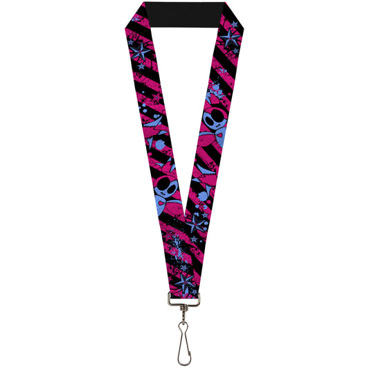 Lanyard - 1.0" - Voodoo Black Pink Blue