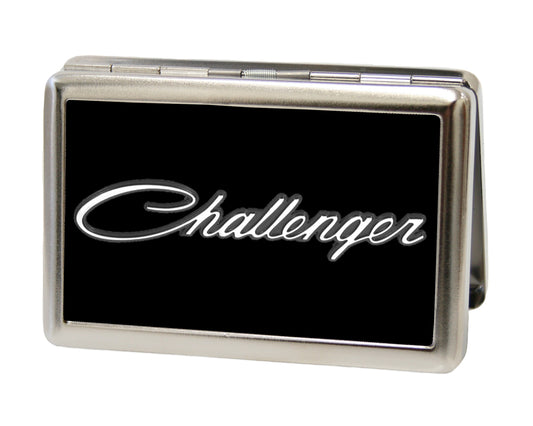 Business Card Holder - LARGE - CHALLENGER "3-D" Script FCG Black White Gray