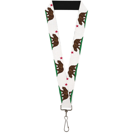 Lanyard - 1.0" - Cali Bear White