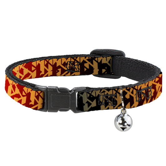 Cat Collar Breakaway - Geometric Transition Blues Reds Orange Yellows