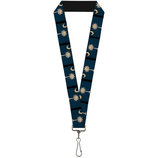 Lanyard - 1.0" - South Carolina Flag Distressed Black