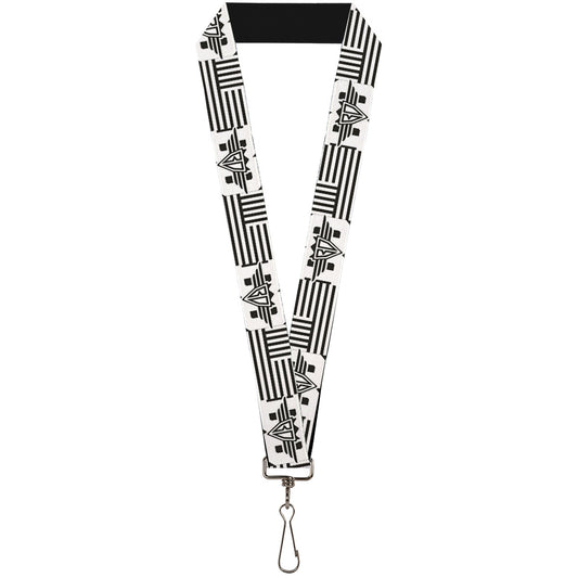 Lanyard - 1.0" - BD Logo American Stripe Flag White Black