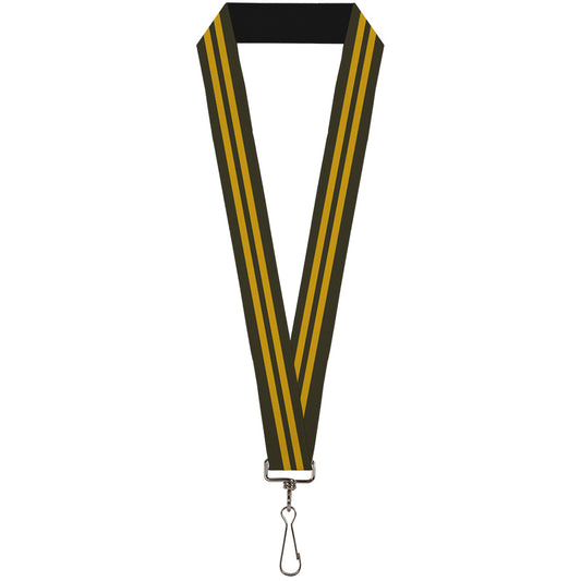 Lanyard - 1.0" - Stripe Black Gold