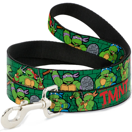 Dog Leash - Classic TMNT Group Pose2/TMNT Green Brick Wall