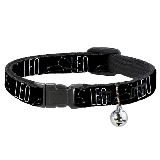 Cat Collar Breakaway - Zodiac LEO Constellation Black White