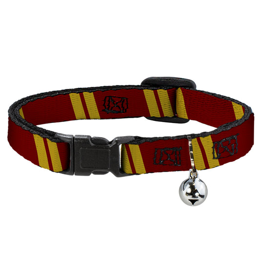 Cat Collar Breakaway - Hash Mark Stripe Double Maroon Gold