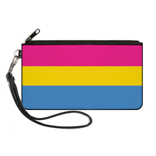 Canvas Zipper Wallet - LARGE - Flag Pansexual Pink Yellow Blue