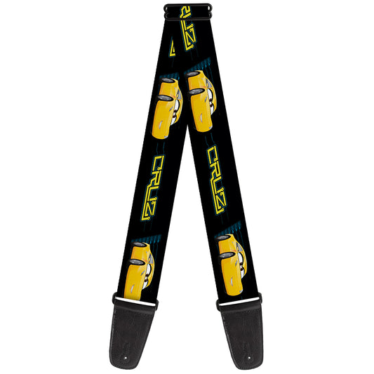 Guitar Strap - Cars 3 CRUZ Car Profile Black Blue Yellow