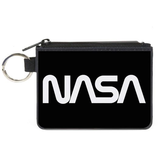 Canvas Zipper Wallet - MINI X-SMALL - NASA Text Black White