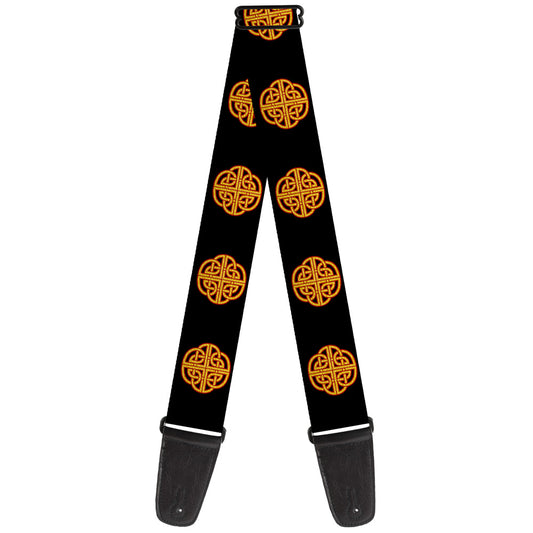 Guitar Strap - Celtic Knot Black Burgundy Gold