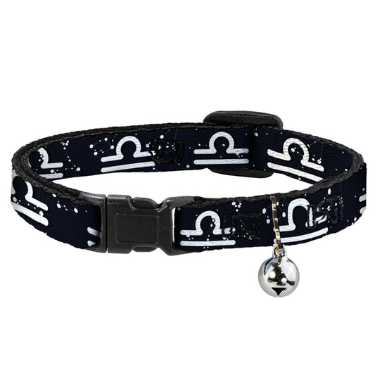 Cat Collar Breakaway - Zodiac Libra Symbol Constellations Black White