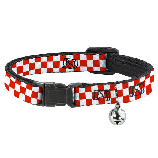 Cat Collar Breakaway - Checker Red White