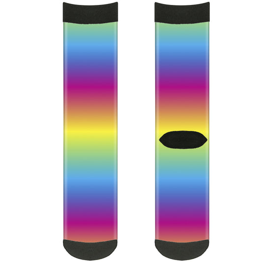 Sock Pair - Polyester - Rainbow Ombre - CREW